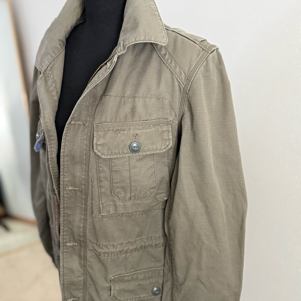 Levi’s Olive Utility Field Jacket Military Cotton Small - Picture 2 of 8
